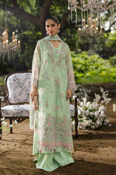 Embroidered chiffon unstitched party wear.