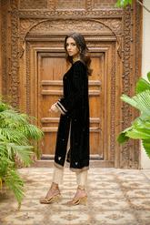 DA-1869 BLACK EMBROIDERED KURTA