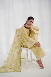 SS25DD-2555 YELLOW PRINTED DUPATTA