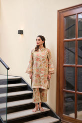 DC-2280 GREEN 2PCS EMBROIDERED KURTA WITH TROUSER