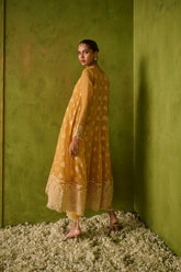 SS24DA-2479 MUSTARD 2PCS EMBROIDERED KURTA WITH TROUSER