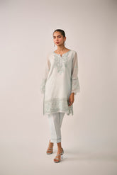 SS24DA-2481 SKY BLUE 2PCS EMBROIDERED KURTA WITH TROUSER
