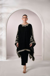 FW24DA-1890 BLACK 1PCS EMBROIDERED KURTA