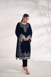 FW24DA-1891 NAVY BLUE 1PCS EMBROIDERED KURTA