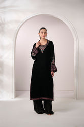 FW24DA-2607 BLACK 2PCS EMBROIDERED KURTA WITH TROUSER