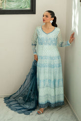 SS25DD-2728 BLUE EMBROIDERED DUPATTA