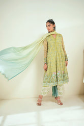 SS25DD-2729 L-GREEN TIE DYE DUPATTA