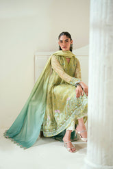 SS25DD-2729 L-GREEN TIE DYE DUPATTA