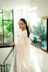 SS24DD-2735 PEACH EMBROIDERED DUPATTA