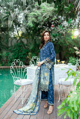 SS25DD-2754 BLUE DUPATTA