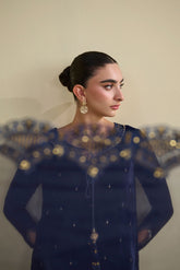 FW25DD-2810 NAVY BLUE EMBROIDERED DUPATTA