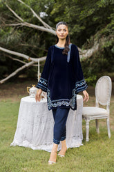 FW25DA-2814 NAVY BLUE 2PCS EMBROIDERED KURTA WITH TROUSER