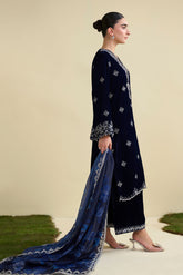 FW25DA-2817 NAVY BLUE 2PCS EMBROIDERED KURTA WITH TROUSER