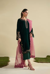 FW25DD-2825 MAGENTA EMBROIDERED DUPATTA