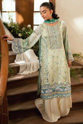 SS26DA-2894 L-GREEN 2PCS HAND EMBELLISHED KURTA WITH TROUSER