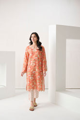 DC-2269 PINK 2PCS EMBROIDERED KURTA WITH TROUSER