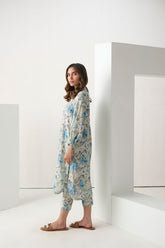 DC-2294 SKY BLUE 2PCS EMBROIDERED KURTA WITH TROUSER