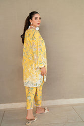 SS25DC-2534 YELLOW LAWN 2PCS EMBROIDERED KURTA WITH TROUSER