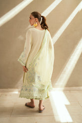 SS25DD-2541 LEMON YELLOW EMBROIDERED DUPATTA