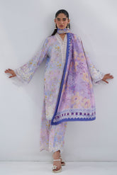 SS25DD-2556 PURPLE PRINTED DUPATTA
