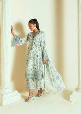 SS25DC-2545 L-GREY LAWN 2PCS EMBROIDERED KURTA WITH TROUSER