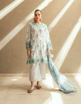 SS25DC-2537 SKY BLUE LAWN 2PCS EMBROIDERED KURTA WITH TROUSER
