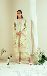 SS25DC-2550 LEMON YELLOW LAWN 2PCS EMBROIDERED KURTA WITH TROUSER