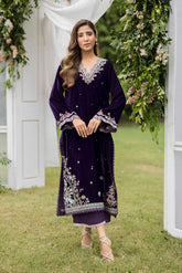 FW25DA-2830 PURPLE 2PCS EMBROIDERED KURTA WITH TROUSER