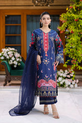 FW25DD-2875 NAVY BLUE DYED DUPATTA