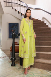 SS25DA-2717 GREEN 2PCS EMBROIDERED KURTA WITH TROUSER