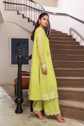 SS25DA-2717 GREEN 2PCS EMBROIDERED KURTA WITH TROUSER