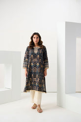 DC-0560 NAVY BLUE EMBROIDERED KURTA
