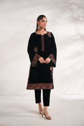 FW24DA-1894 BLACK 1PCS EMBROIDERED KURTA