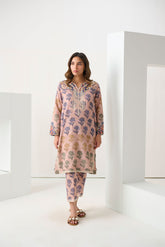 DC-2272 BROWN 2PCS EMBROIDERED KURTA WITH TROUSER