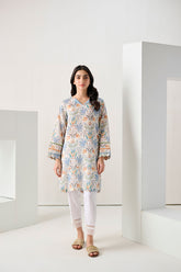DC-0567 WHITE DIGITAL PRINTED KURTA