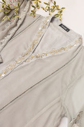 DA-2048 GREY EMBROIDERED KURTA WITH DUPATTA