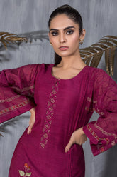 DA-1228 Maroon EMBROIDERED KURTA