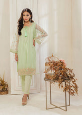DA-1308 Ice-Green EMBROIDERED KURTA