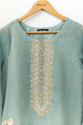 DA-1354 C-GREEN EMBROIDERED KURTA