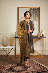 DA-1450 Black EMBROIDERED KURTA WITH DUPATTA