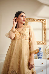 DA-1455 Beige EMBROIDERED KURTA
