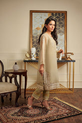 DA-1456 GREEN EMBROIDERED KURTA