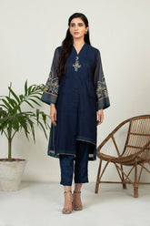 DA-1479 BLUE EMBROIDERED KURTA
