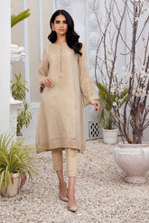 DA-1490 BEIGE EMBROIDERED KURTA