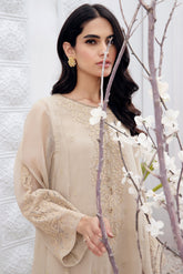 DA-1490 BEIGE EMBROIDERED KURTA