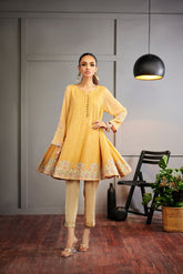 DA-1500 YELLOW EMBROIDERED KURTA