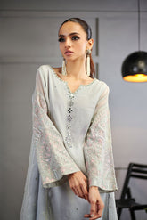 DA-1506 SKY-BLUE EMBROIDERED KURTA