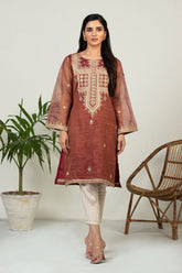 DA-1508 MAROON EMBROIDERED KURTA