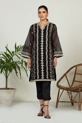 DA-1511 BLACK EMBROIDERED KURTA