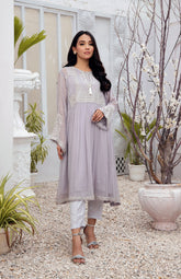DA-1514 GREY EMBROIDERED KURTA